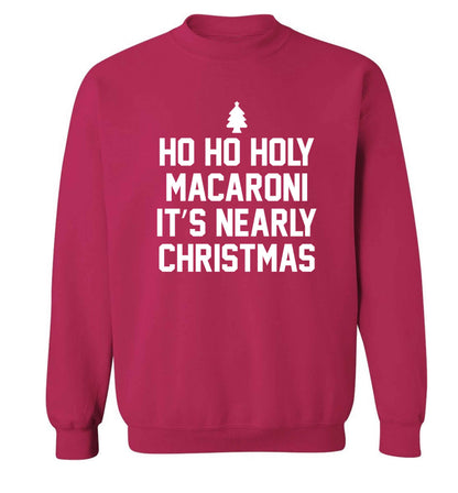Ho ho holy macaroni it's nearly Christmas Adult's unisex pink Sweater 2XL