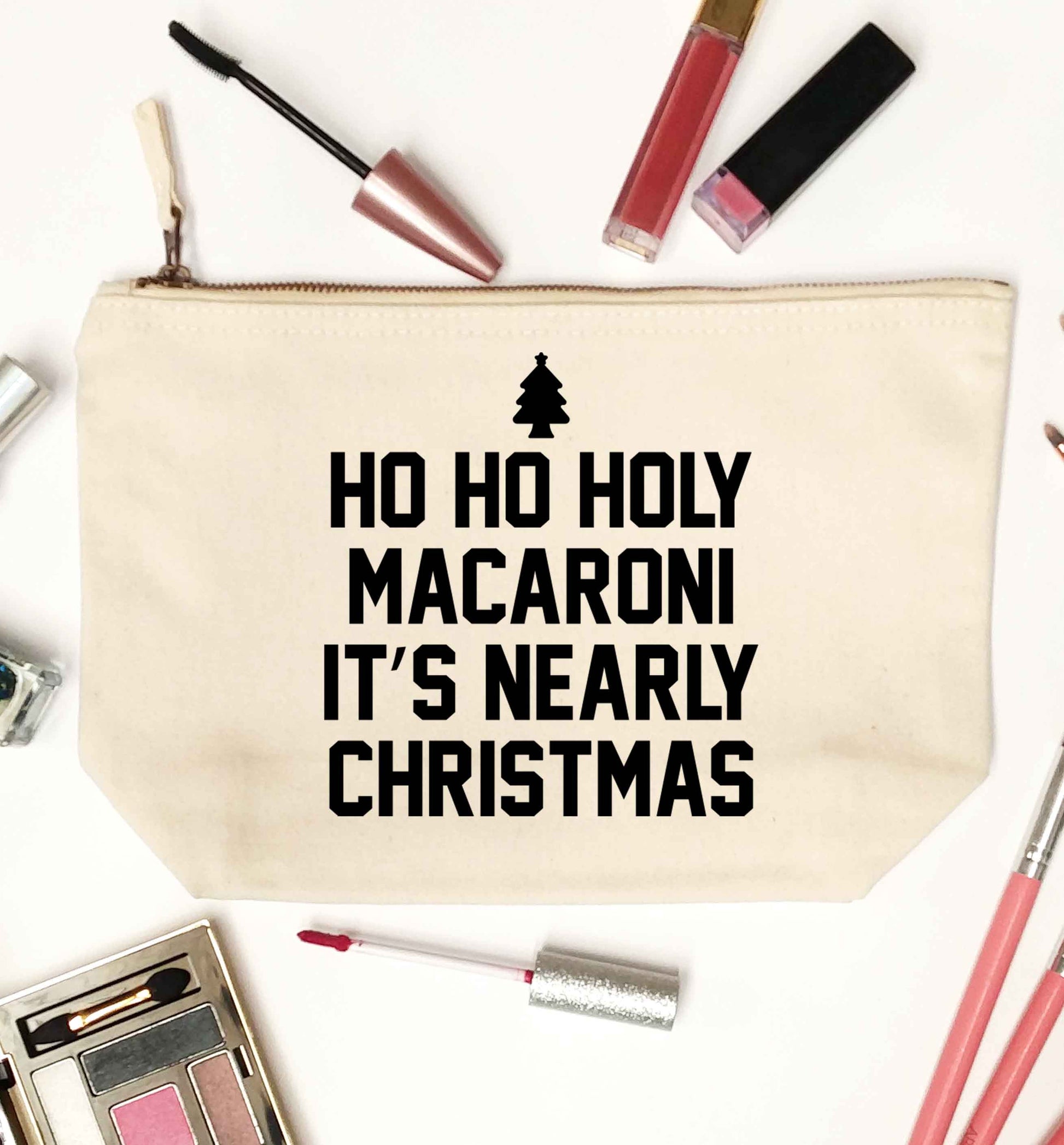 Ho ho holy macaroni it's nearly Christmas natural makeup bag
