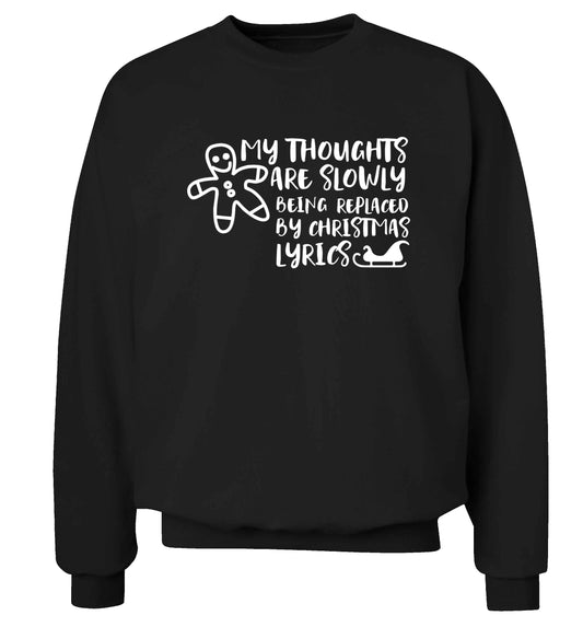 My thoughts are slowly being replaced by Christmas lyrics Adult's unisex black Sweater 2XL
