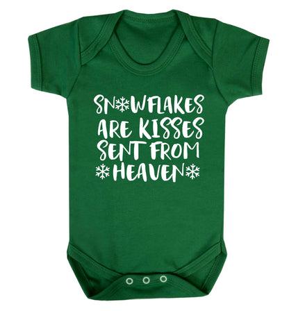 Snowflakes are kisses sent from heaven Baby Vest green 18-24 months