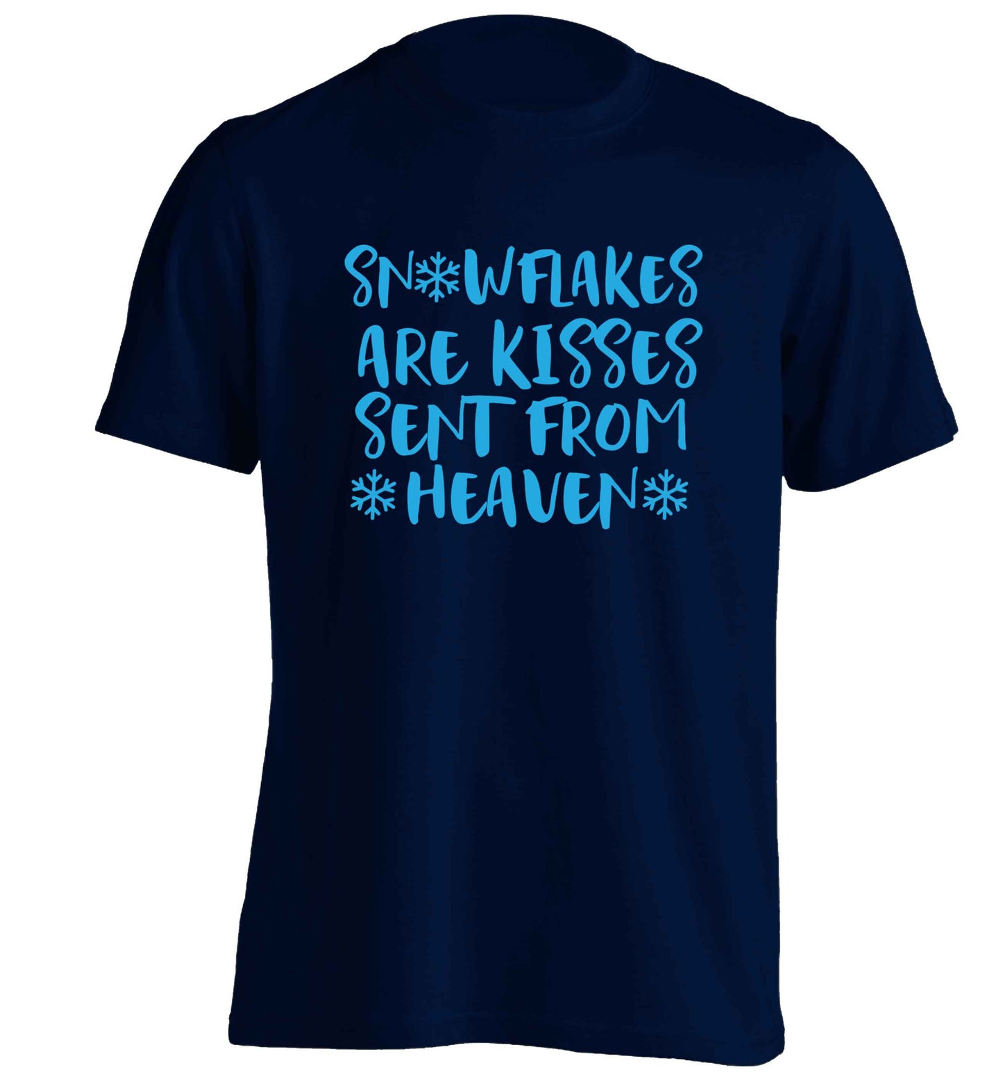 Snowflakes are kisses sent from heaven adults unisex navy Tshirt 2XL