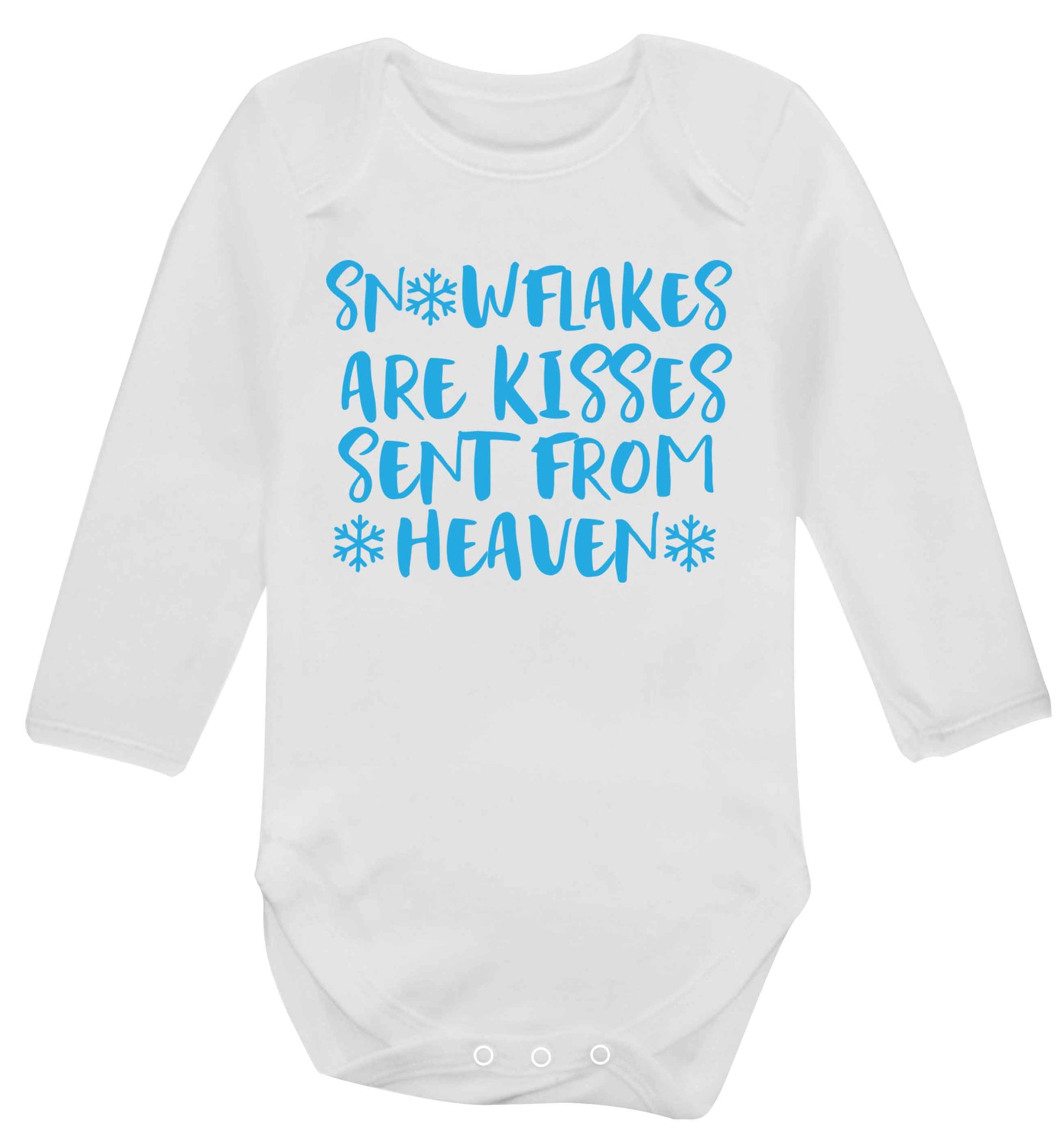 Snowflakes are kisses sent from heaven Baby Vest long sleeved white 6-12 months