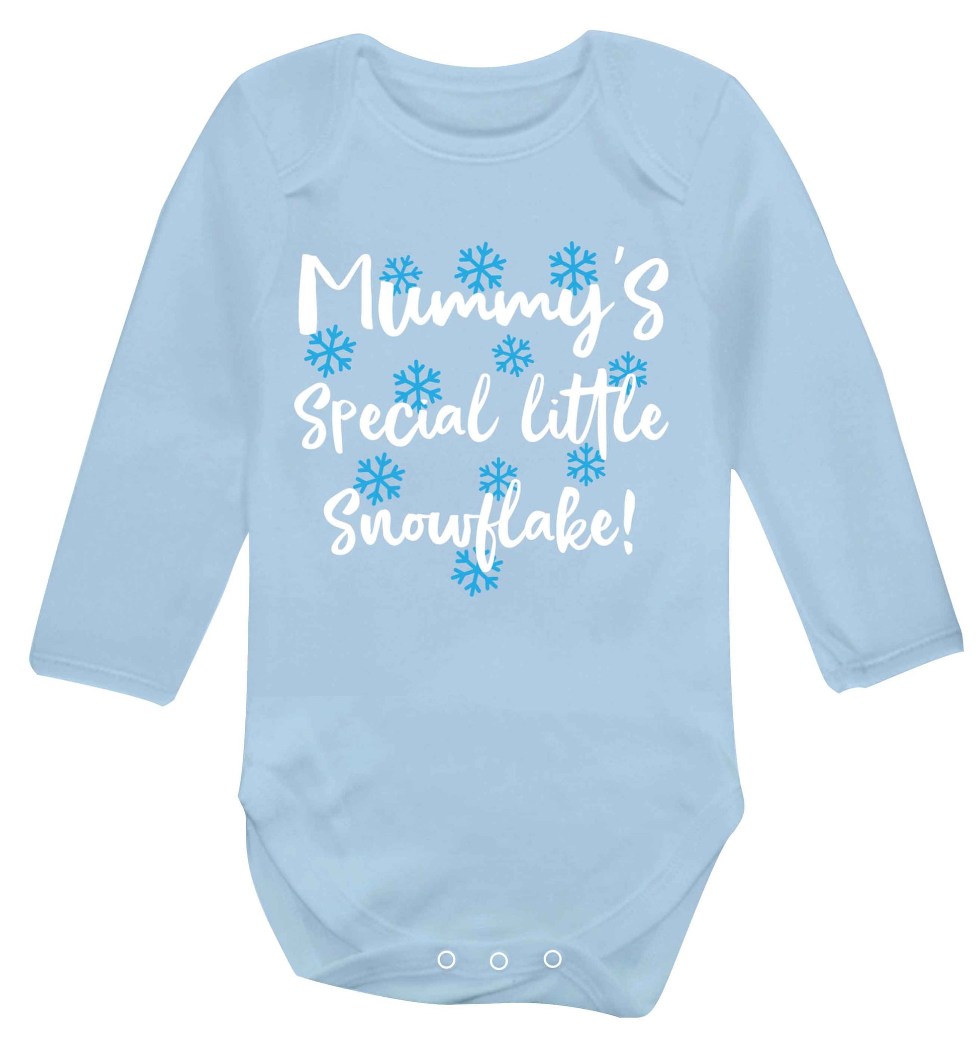 Mummy's special little snowflake Baby Vest long sleeved pale blue 6-12 months