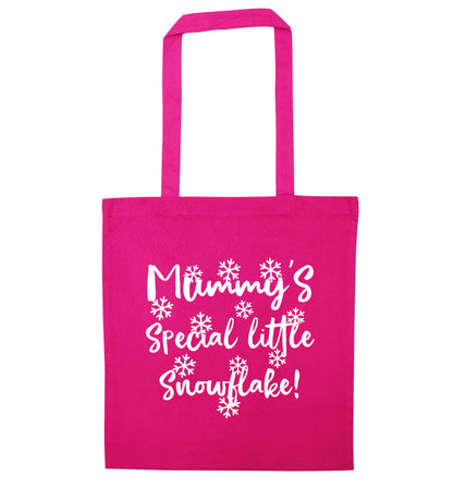 Mummy's special little snowflake pink tote bag