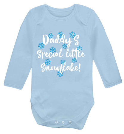 Daddy's special little snowflake Baby Vest long sleeved pale blue 6-12 months