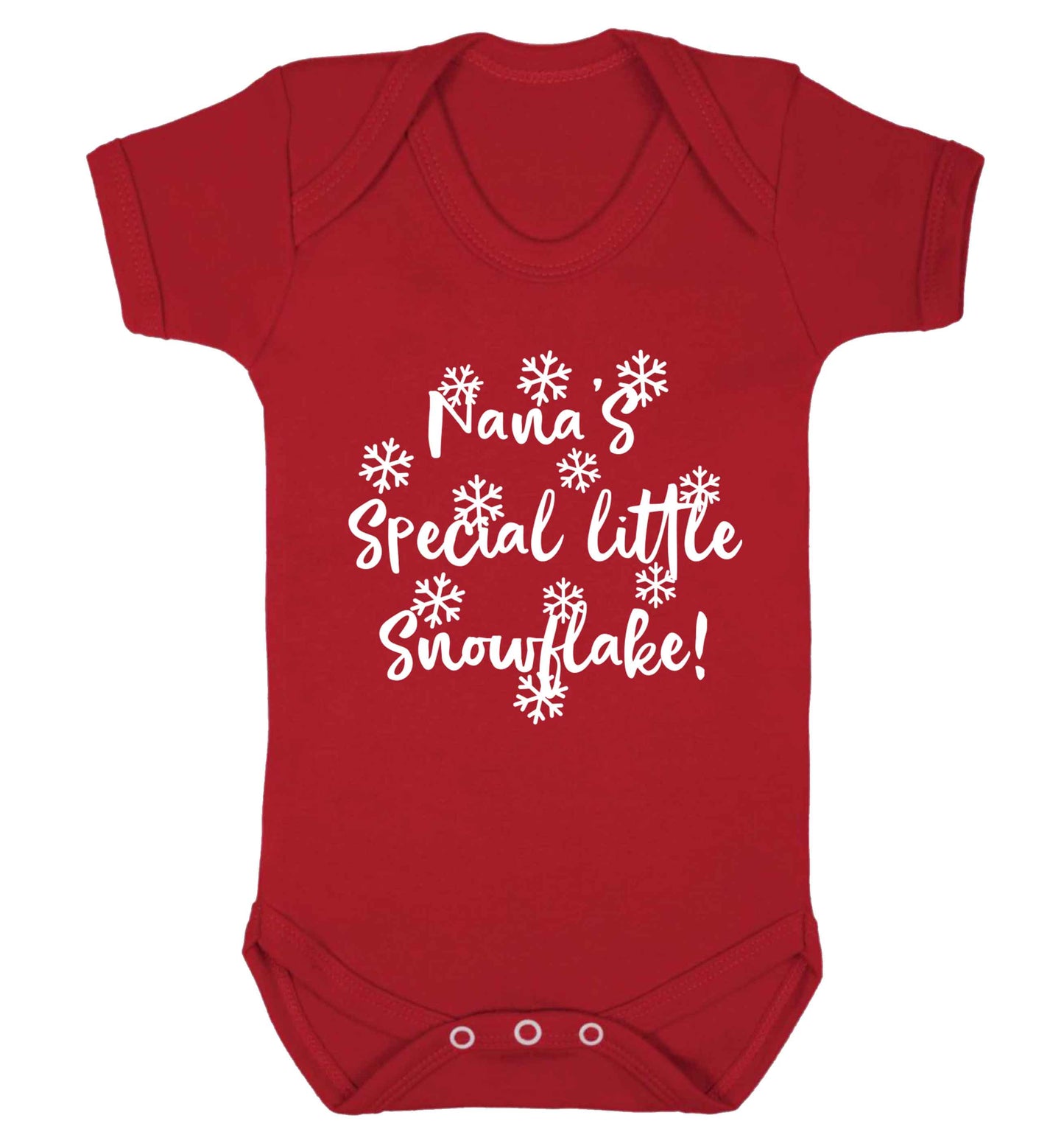 Nana's special little snowflake Baby Vest red 18-24 months
