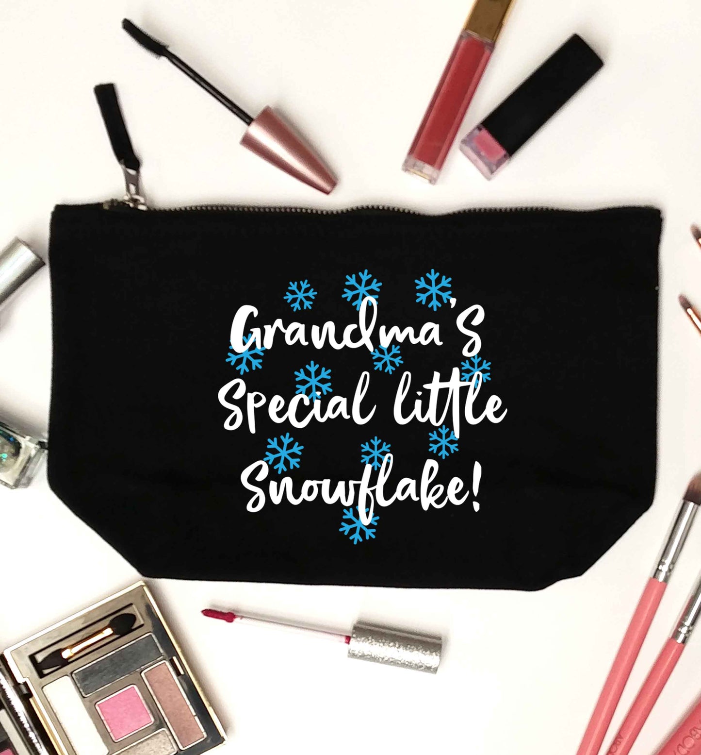 Grandma's special little snowflake black makeup bag