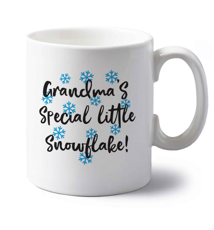 Grandma's special little snowflake left handed white ceramic mug 