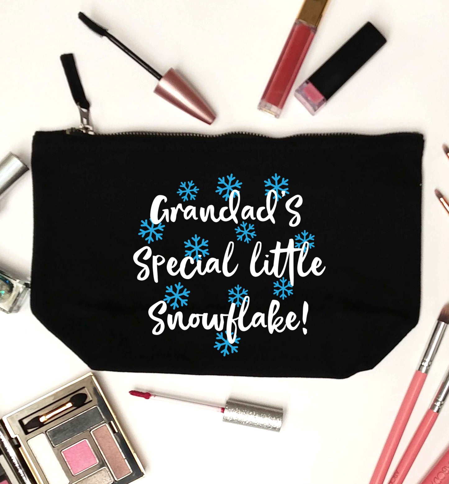 Grandad's special little snowflake black makeup bag