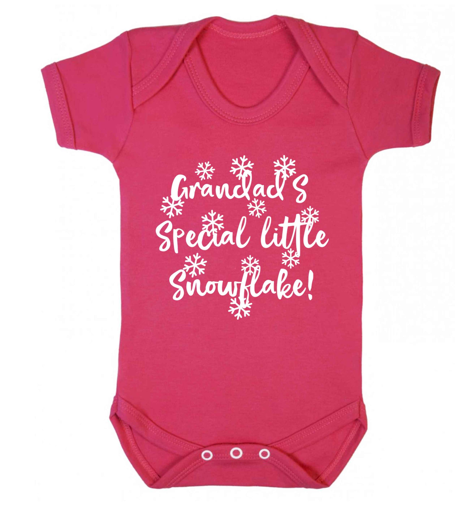 Grandad's special little snowflake Baby Vest dark pink 18-24 months