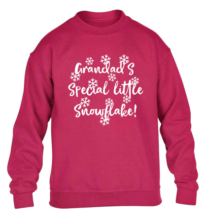 Grandad's special little snowflake children's pink sweater 12-13 Years