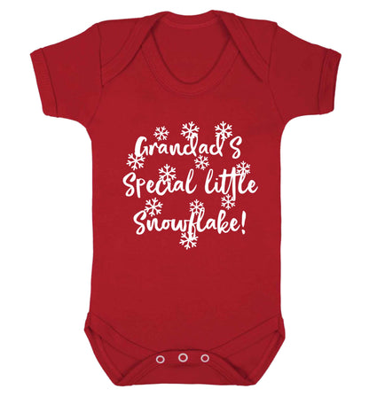 Grandad's special little snowflake Baby Vest red 18-24 months