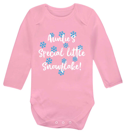 Auntie's special little snowflake Baby Vest long sleeved pale pink 6-12 months