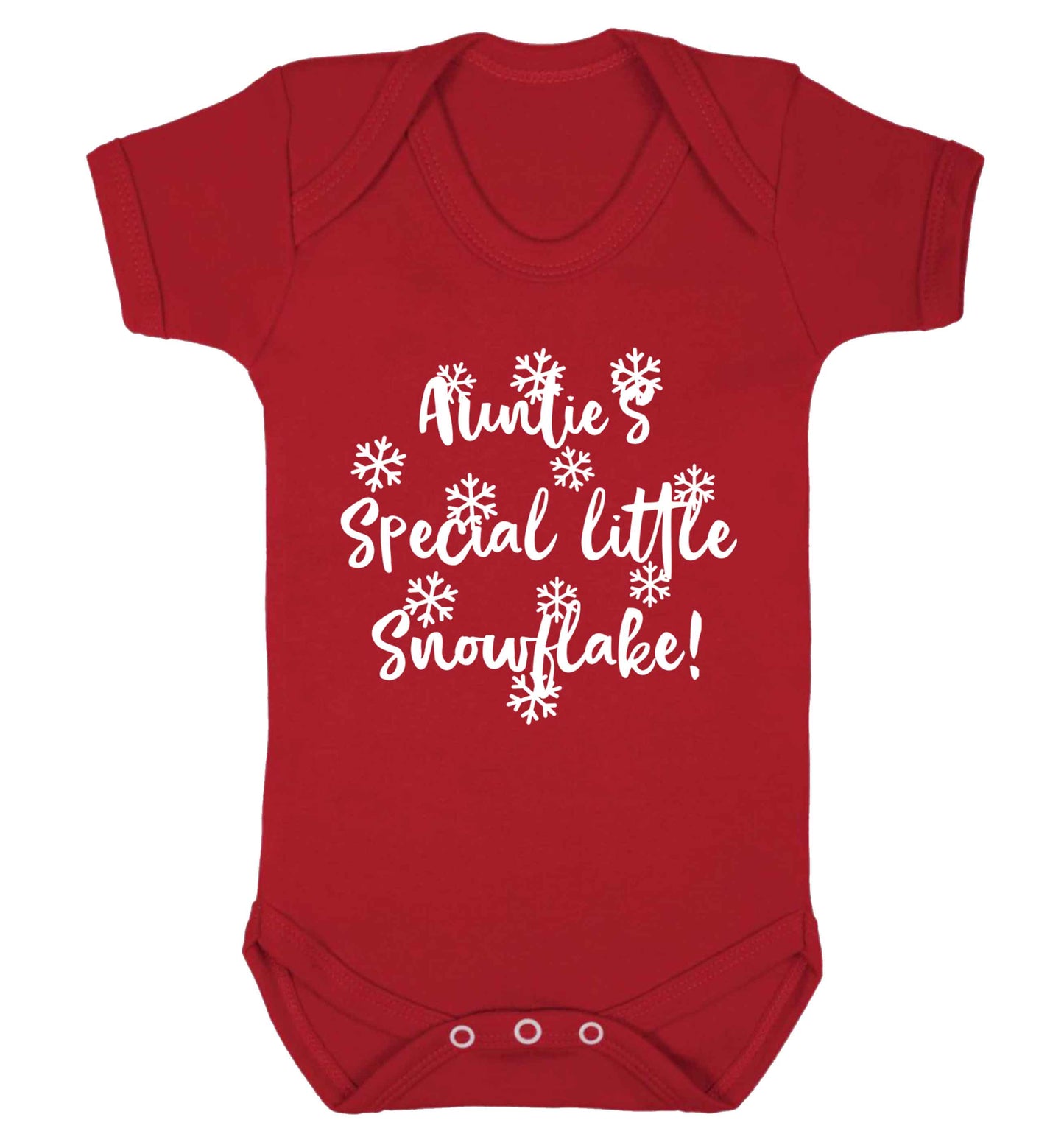 Auntie's special little snowflake Baby Vest red 18-24 months