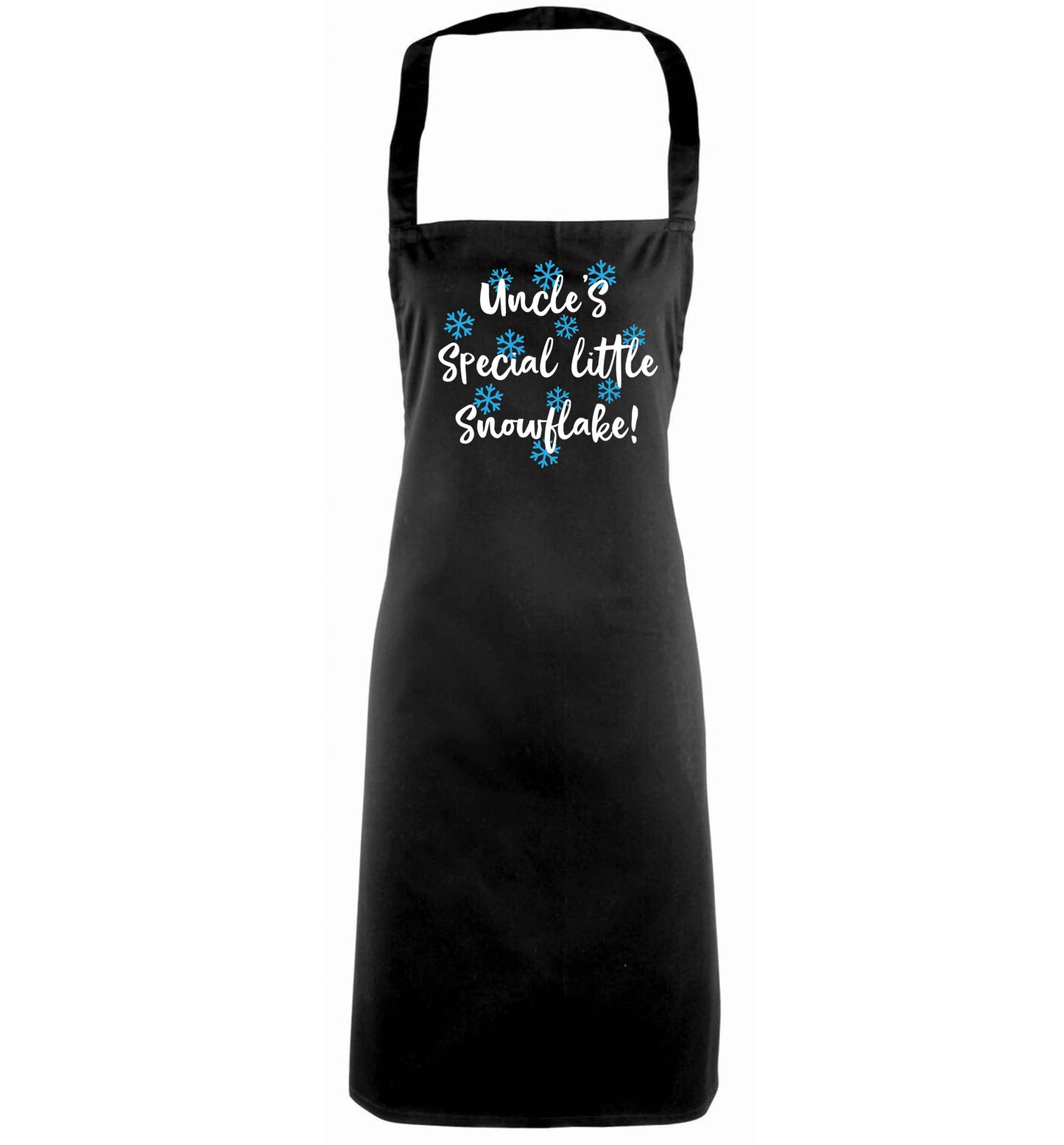 Uncle's special little snowflake black apron