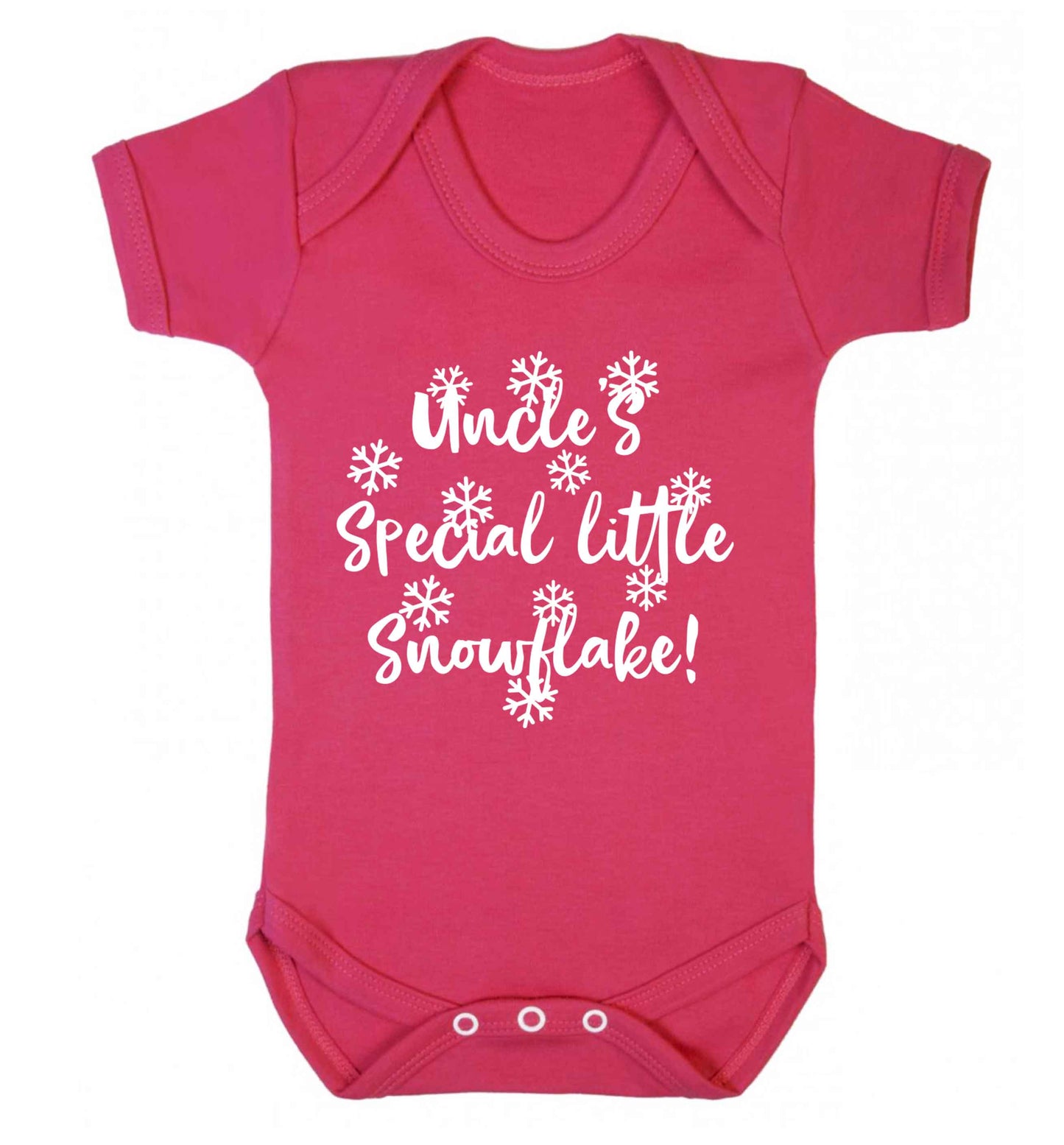 Uncle's special little snowflake Baby Vest dark pink 18-24 months