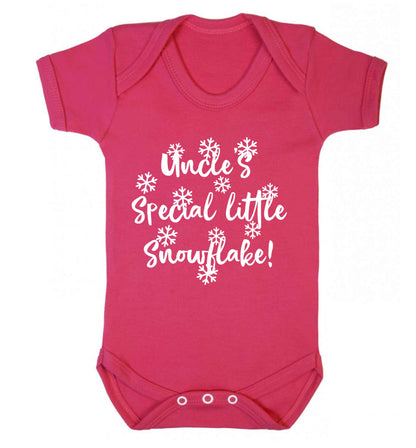 Uncle's special little snowflake Baby Vest dark pink 18-24 months