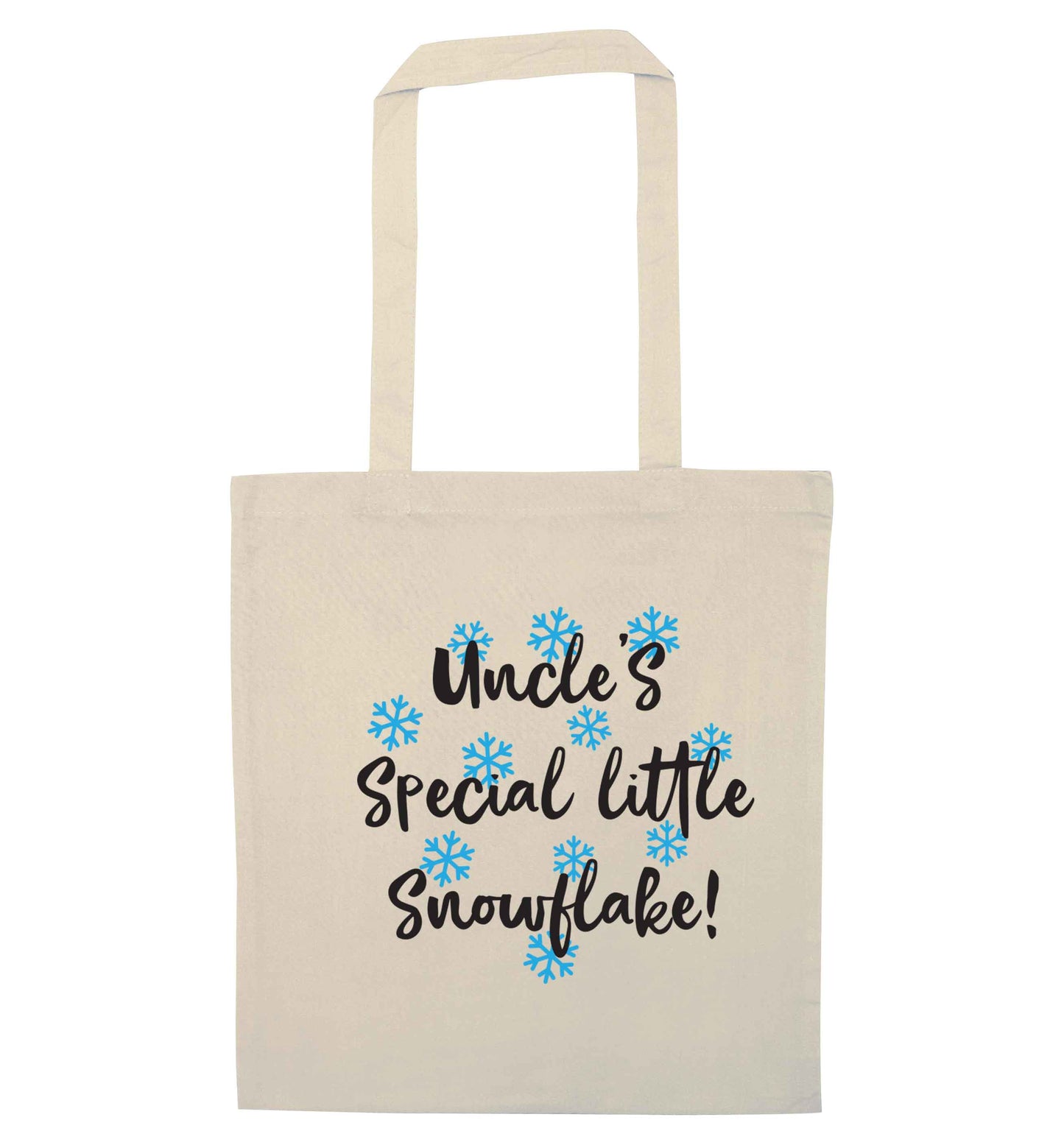 Uncle's special little snowflake natural tote bag