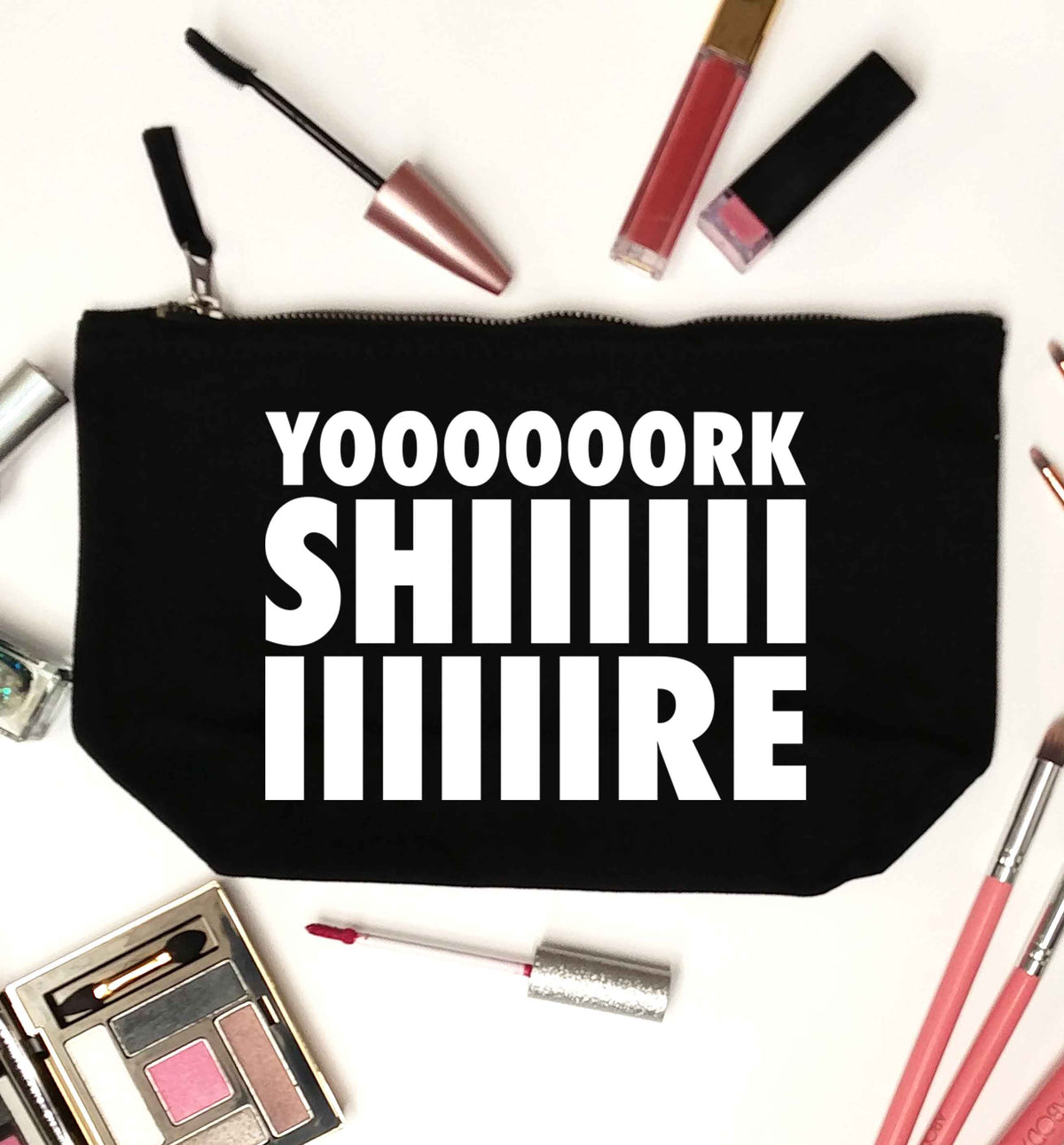 Yoooorkshiiiiire black makeup bag