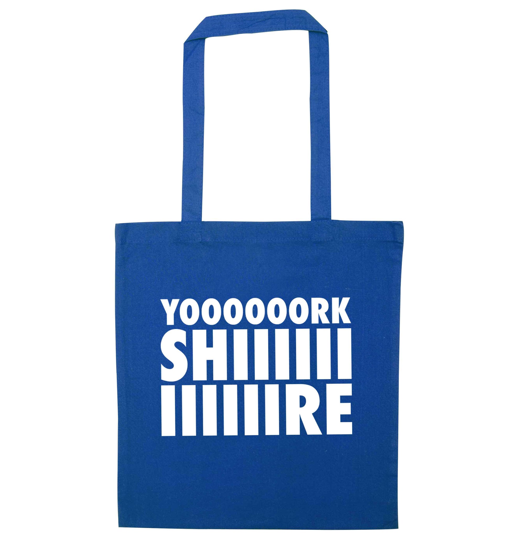 Yoooorkshiiiiire blue tote bag