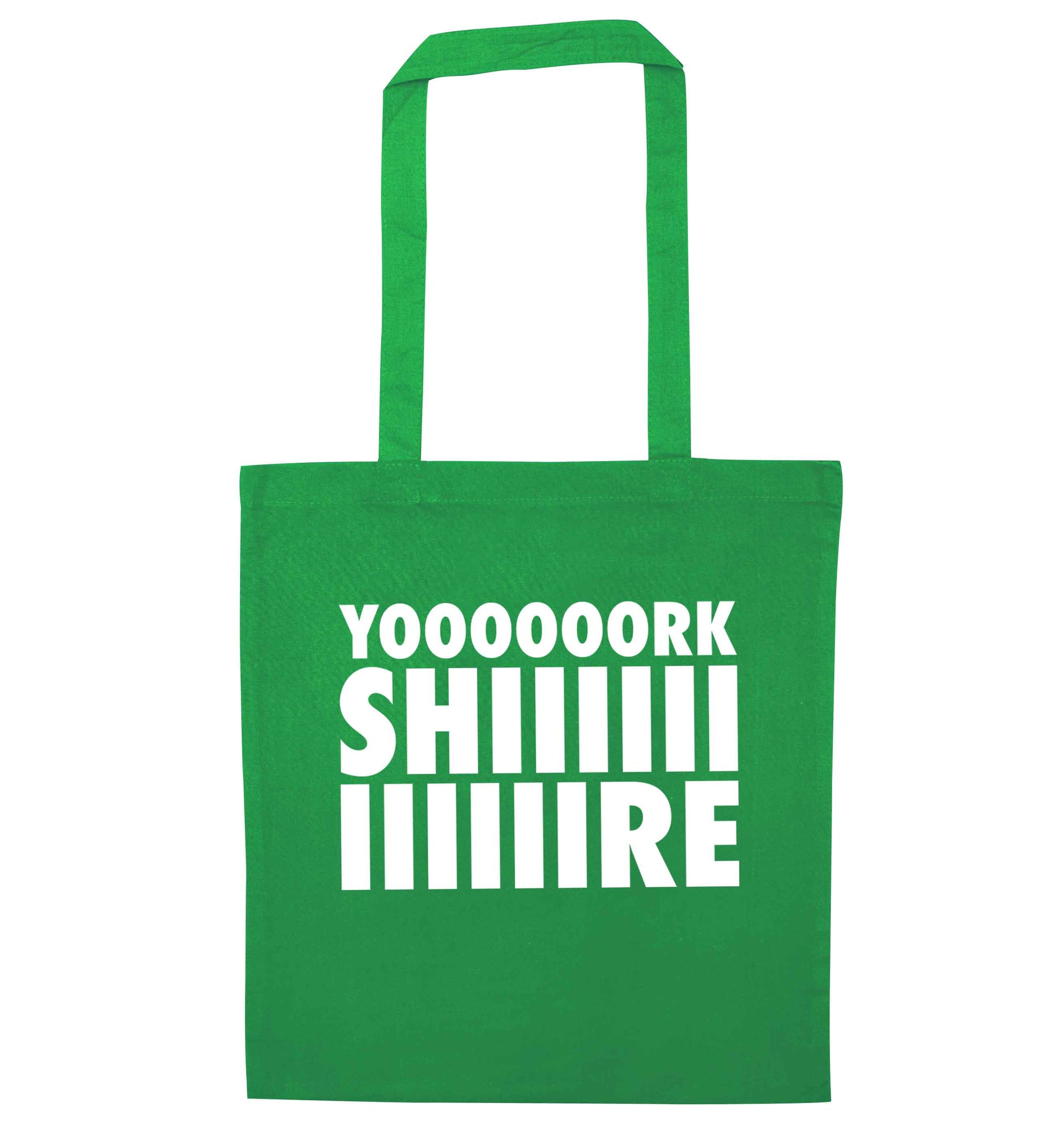 Yoooorkshiiiiire green tote bag