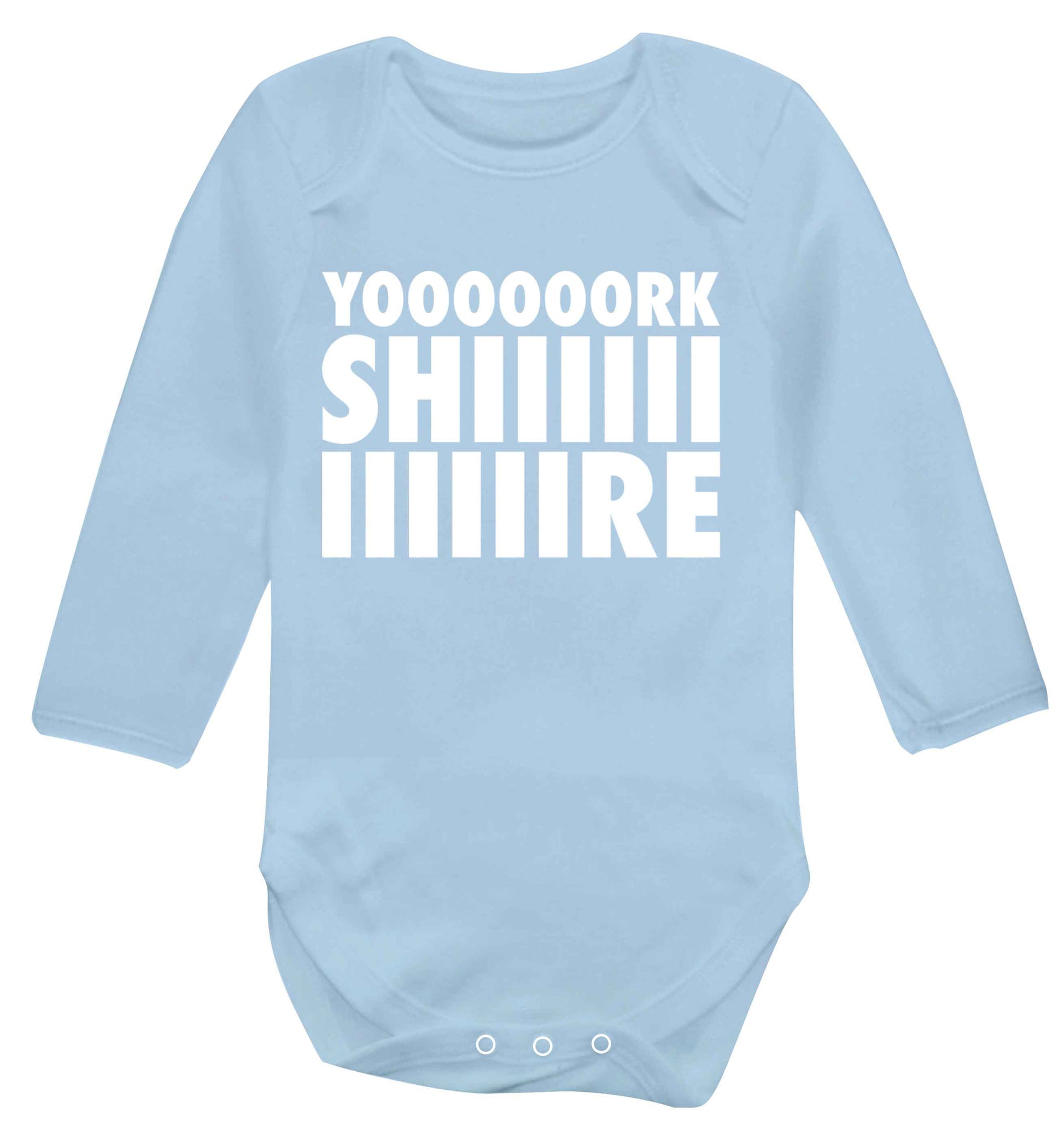 Yoooorkshiiiiire Baby Vest long sleeved pale blue 6-12 months