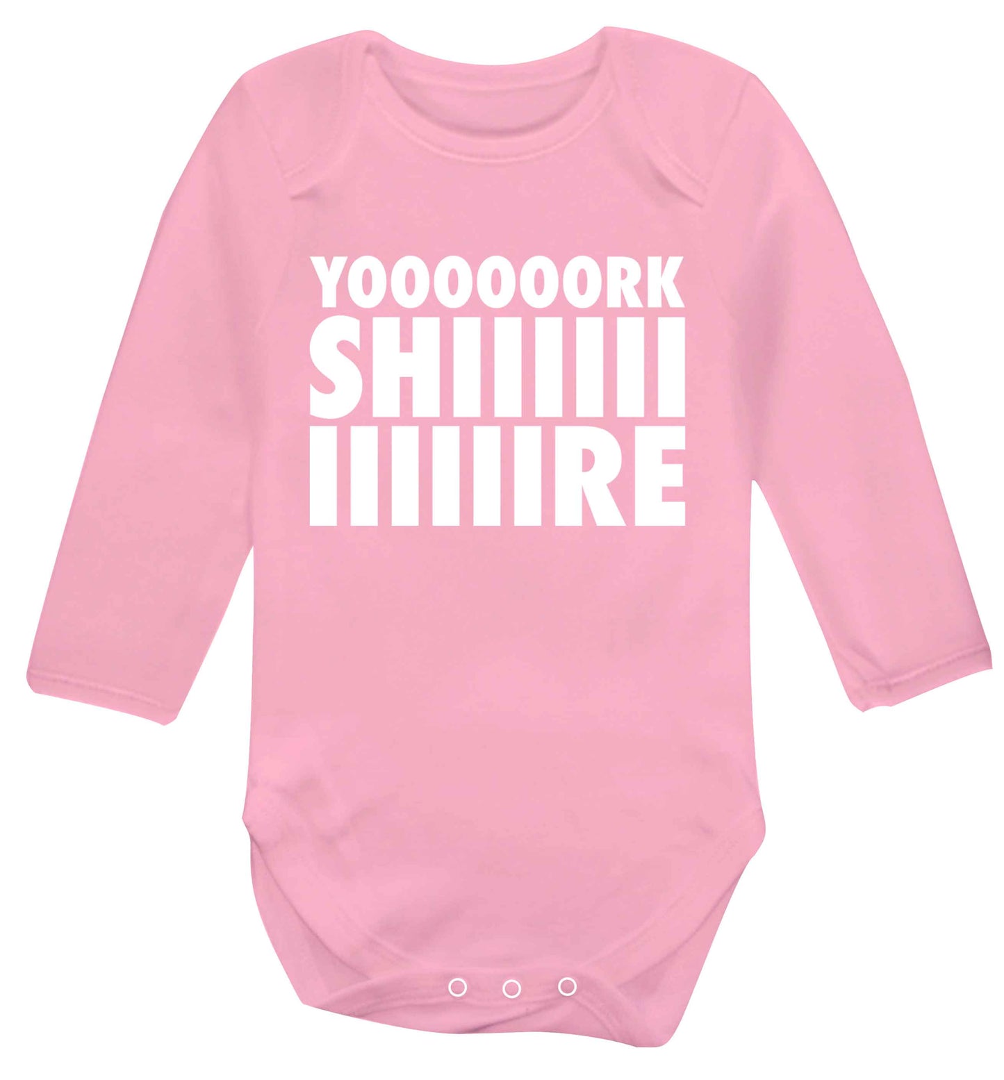 Yoooorkshiiiiire Baby Vest long sleeved pale pink 6-12 months