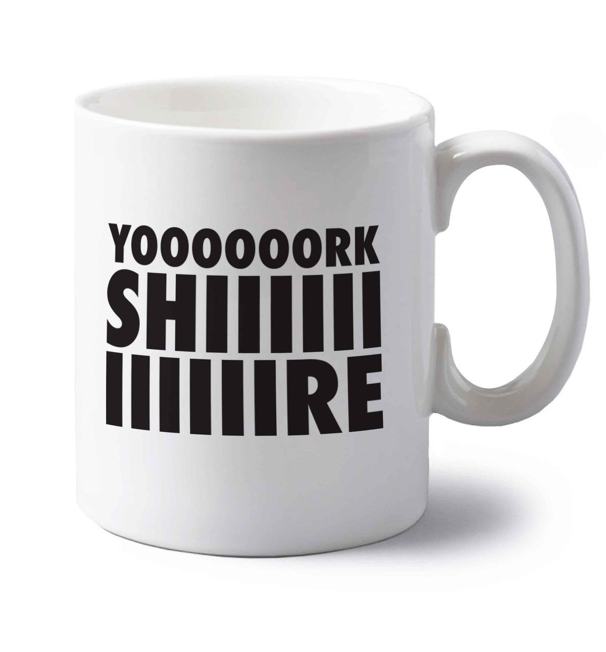 Yoooorkshiiiiire left handed white ceramic mug 