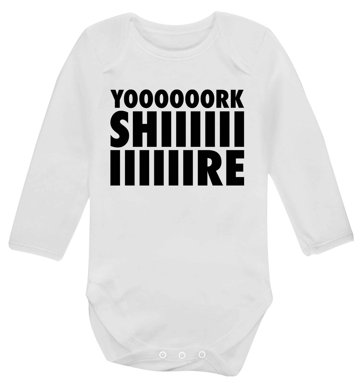 Yoooorkshiiiiire Baby Vest long sleeved white 6-12 months