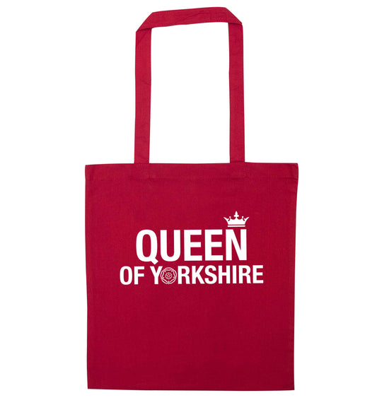 Queen of Yorkshire red tote bag