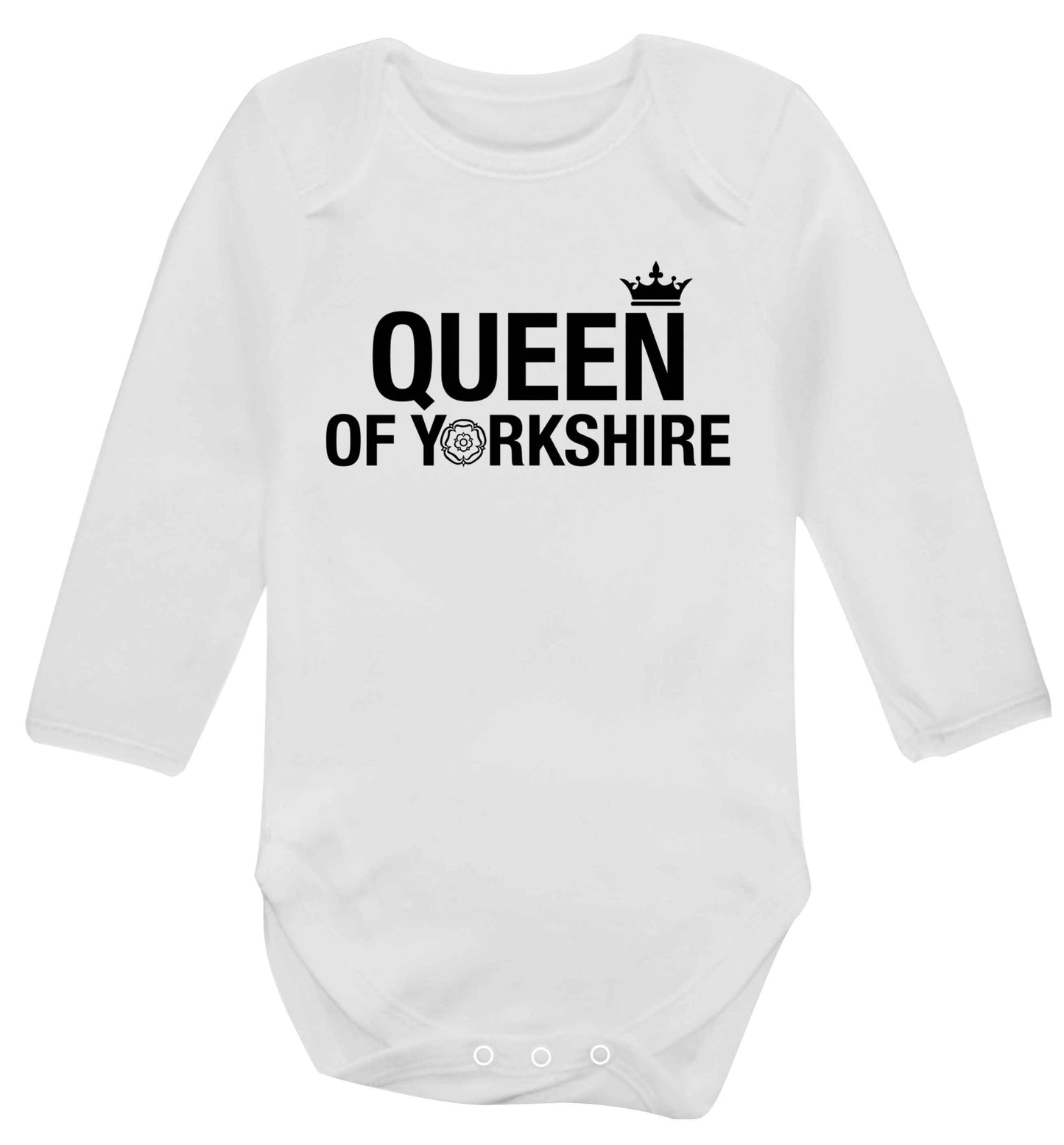 Queen of Yorkshire Baby Vest long sleeved white 6-12 months