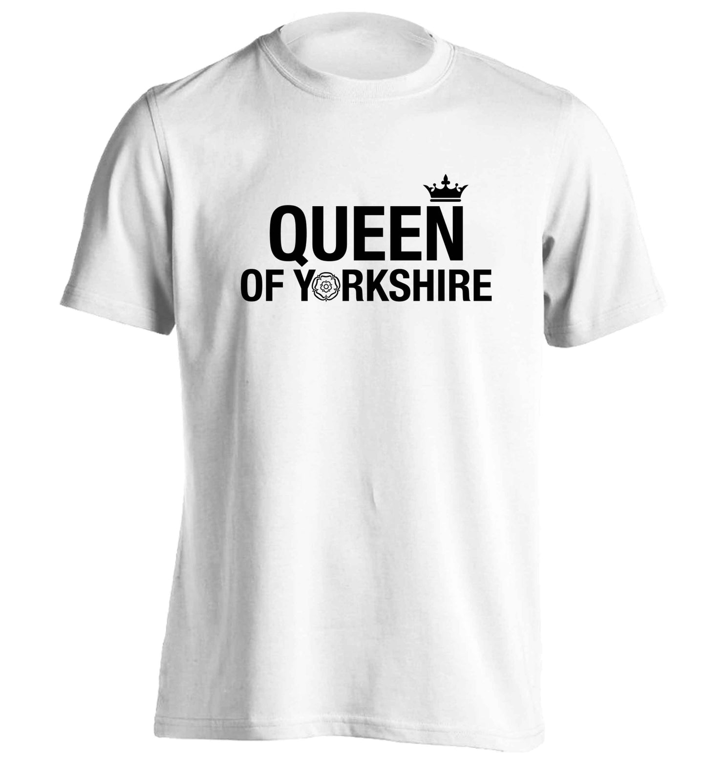 Queen of Yorkshire adults unisex white Tshirt 2XL