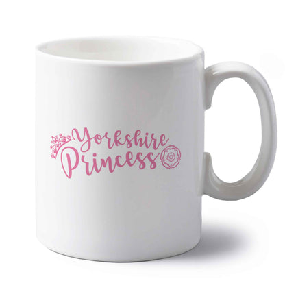 Yorkshire Princess left handed white ceramic mug 