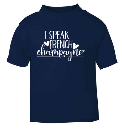 I speak french champagne navy Baby Toddler Tshirt 2 Years