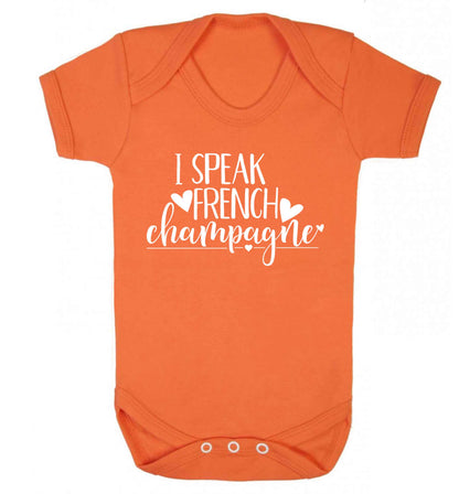 I speak french champagne Baby Vest orange 18-24 months