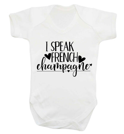I speak french champagne Baby Vest white 18-24 months