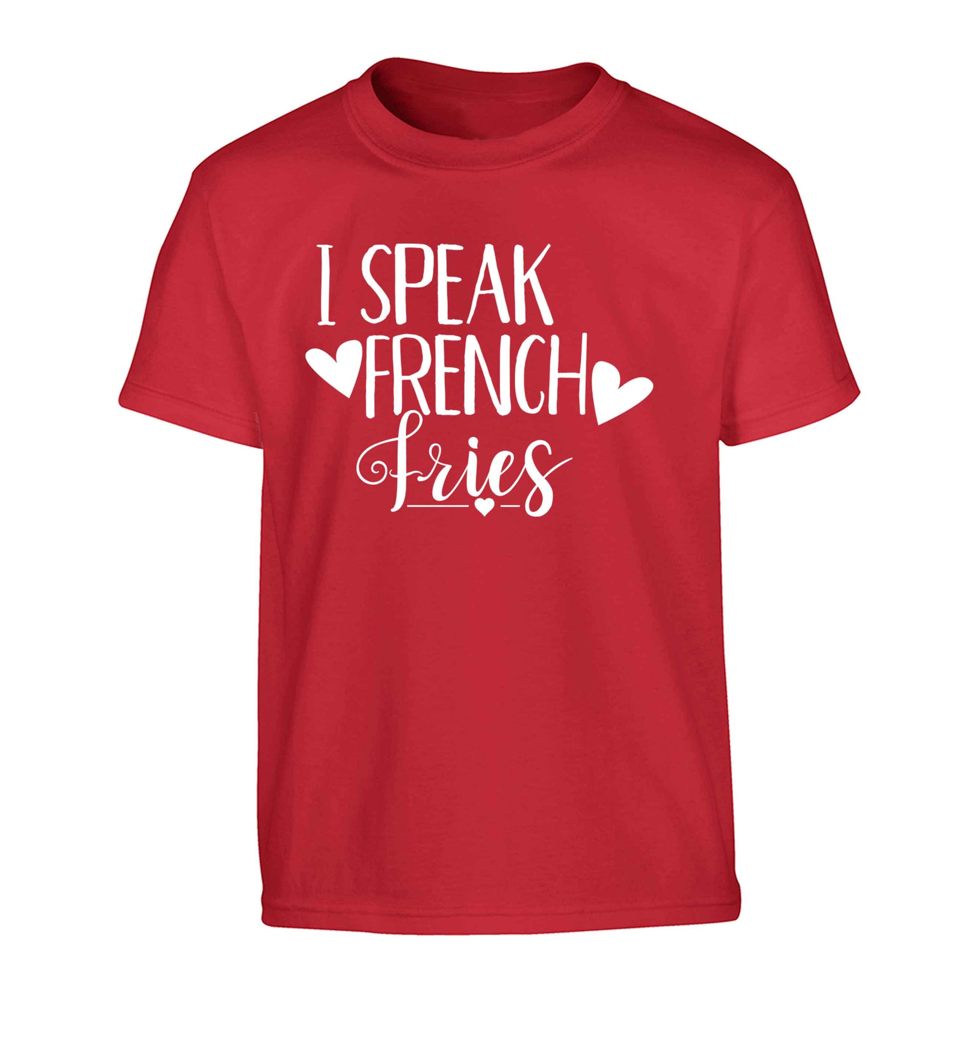 I speak French fries Children's red Tshirt 12-13 Years