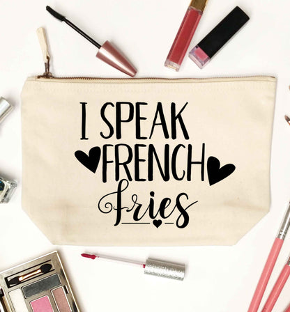 I speak French fries natural makeup bag