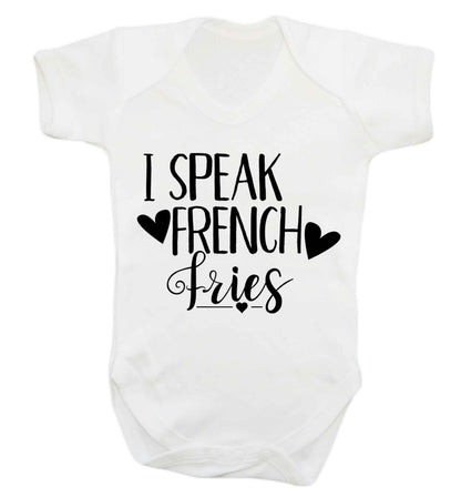 I speak French fries Baby Vest white 18-24 months