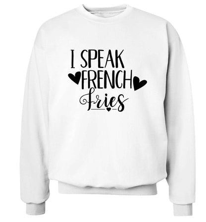 I speak French fries Adult's unisex white Sweater 2XL