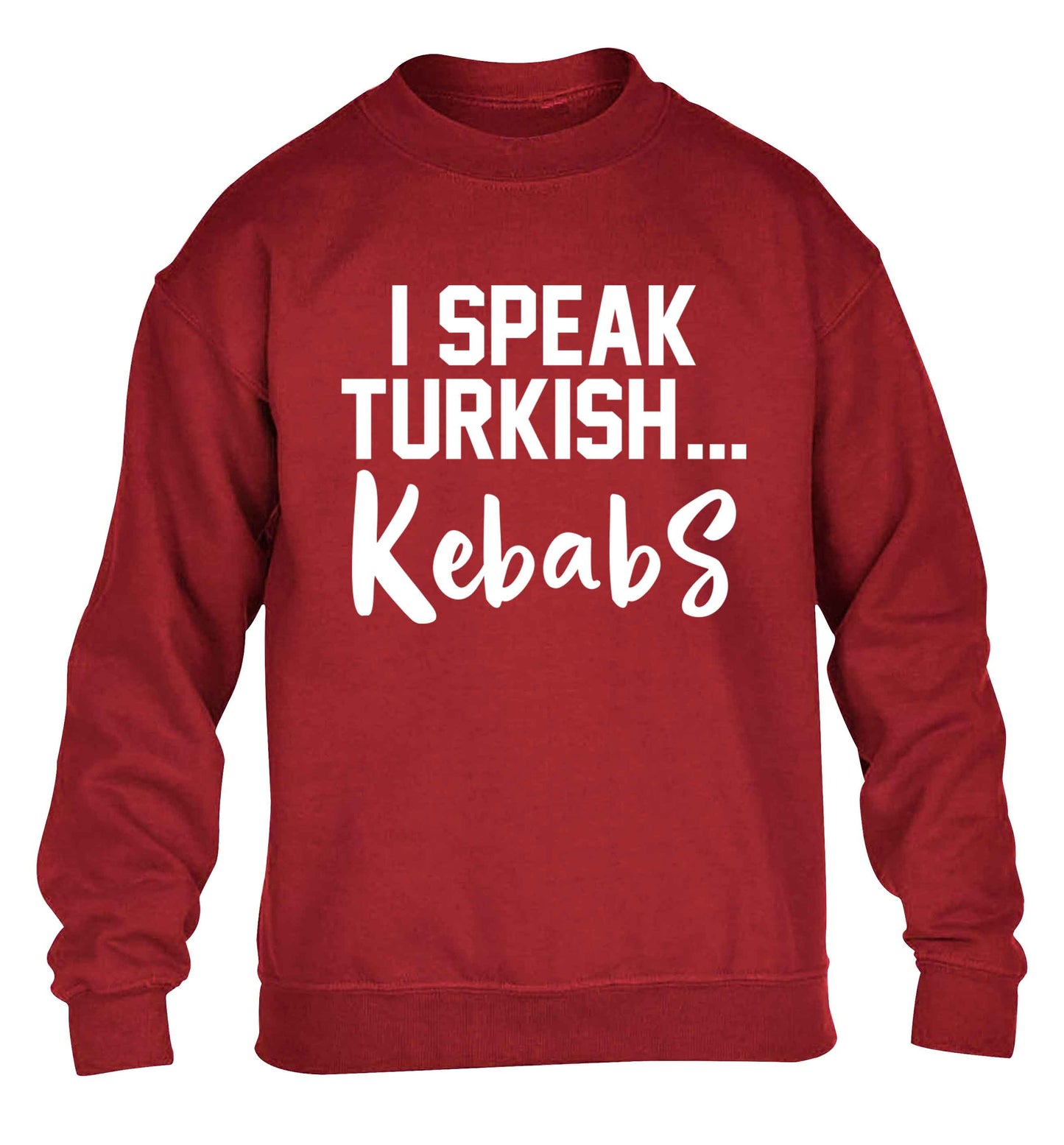 I speak Turkish...kebabs children's grey sweater 12-13 Years