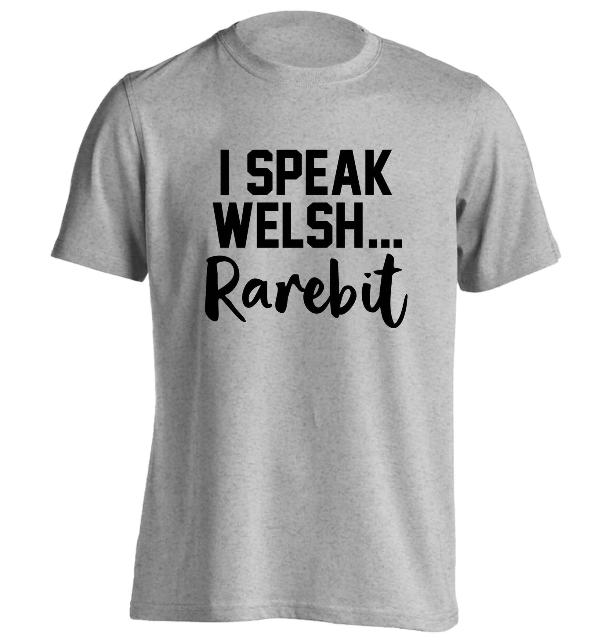 I speak Welsh...rarebit adults unisex grey Tshirt 2XL