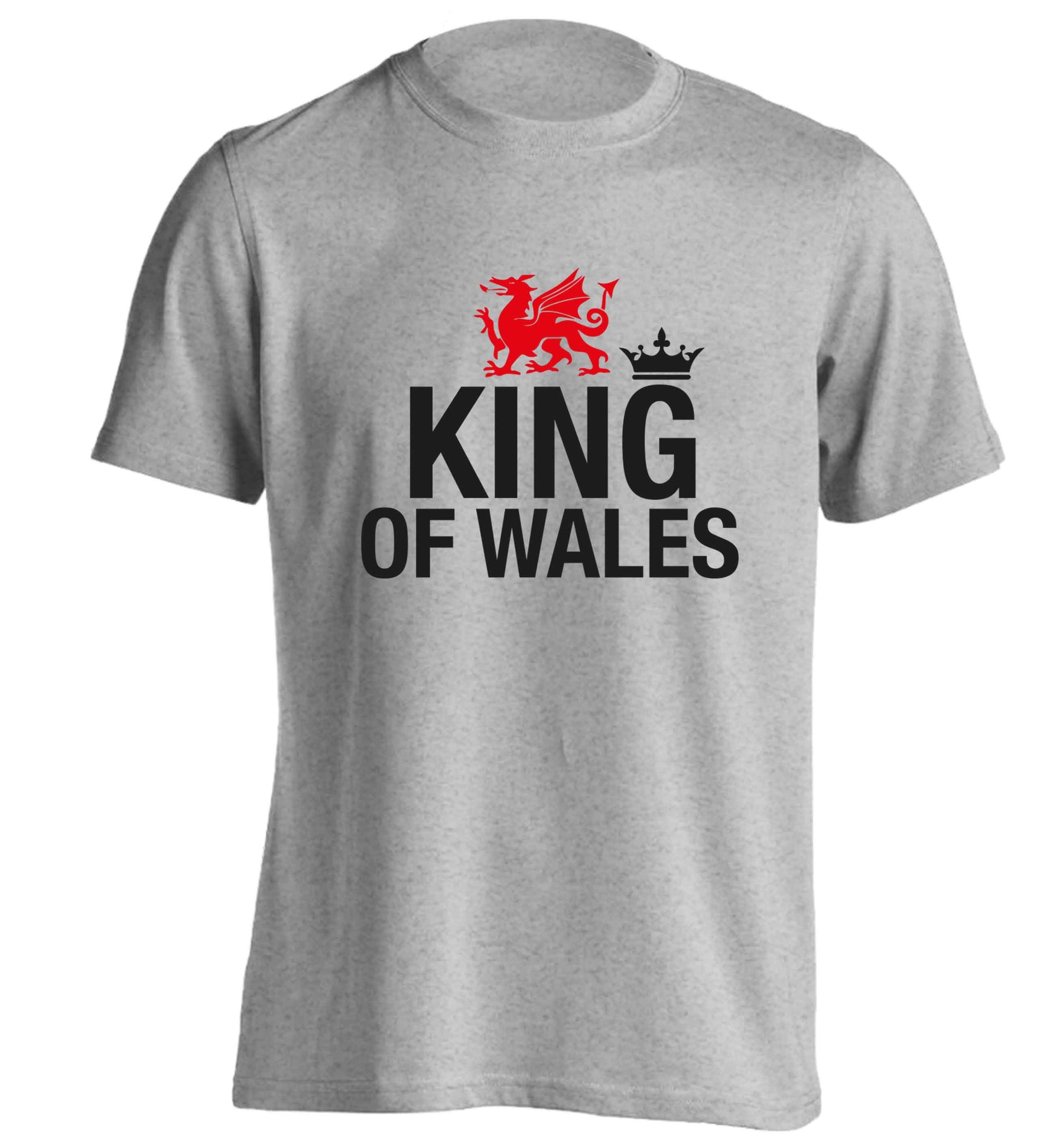 King of Wales adults unisex grey Tshirt 2XL