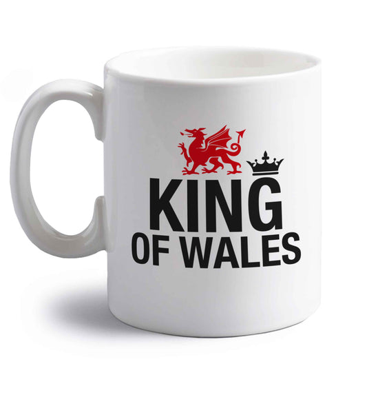 King of Wales right handed white ceramic mug 