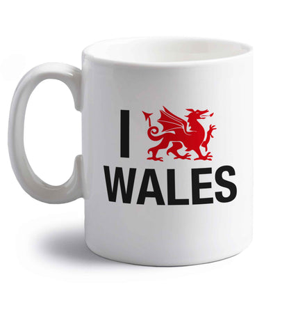 I love Wales right handed white ceramic mug 