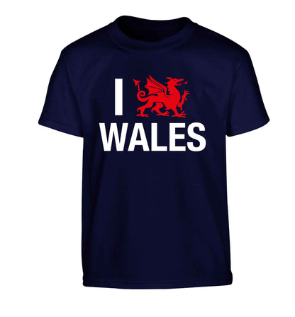 I love Wales Children's navy Tshirt 12-13 Years