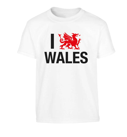 I love Wales Children's white Tshirt 12-13 Years