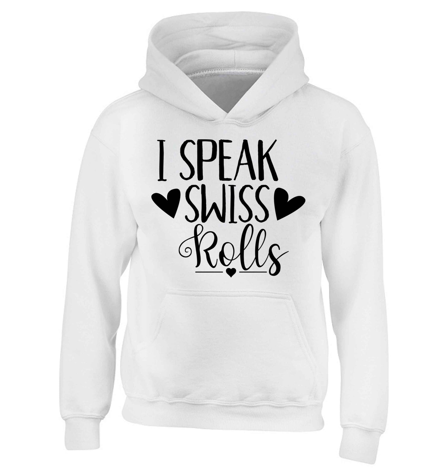 I speak swiss..rolls children's white hoodie 12-13 Years