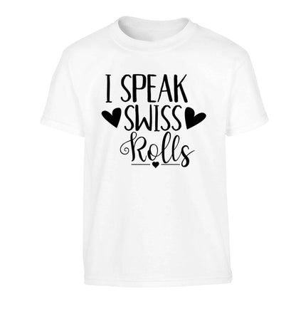 I speak swiss..rolls Children's white Tshirt 12-13 Years