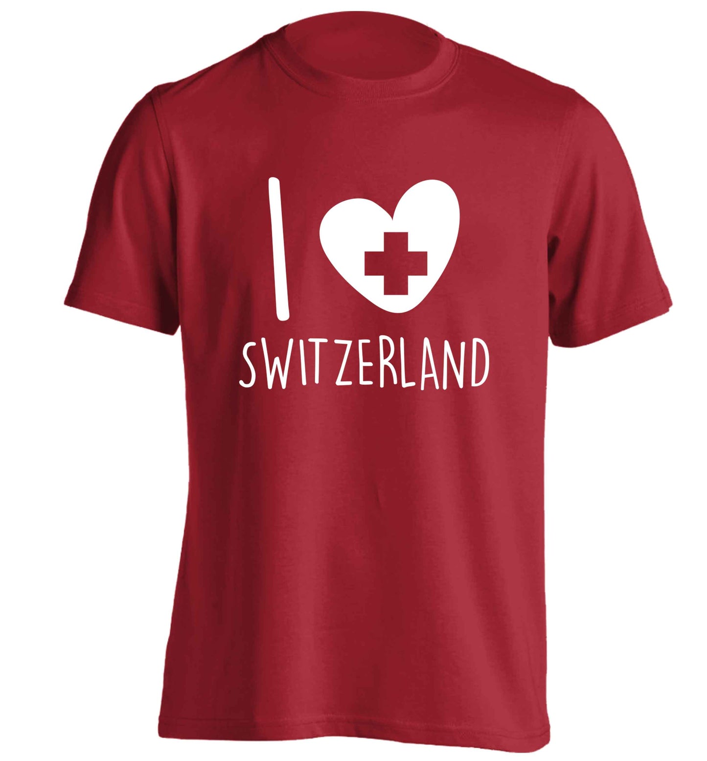 I love switzerland adults unisex red Tshirt 2XL